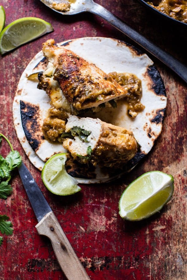 8 Ingredient Cheesy Green Chile Chicken | halfbakedharvest.com @hbharvest