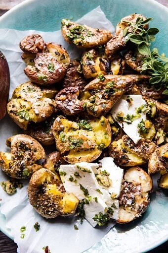 Crispy Oregano Smashed Potatoes with Feta and Lemon | halfbakedharvest.com @hbharvest