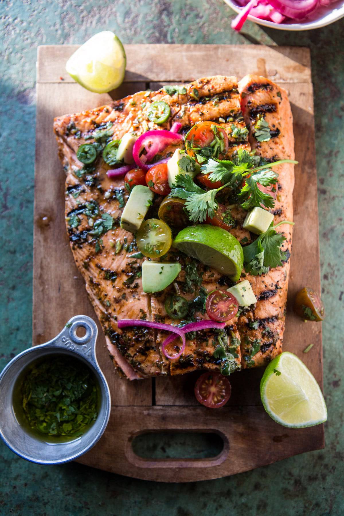 Cuban Grilled Salmon with Tomato Avocado Salsa | halfbakedharvest.com @hbharvest