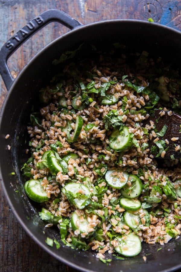 Farro Tabbouleh with Burrata and Hummus | halfbakedharvest.com @hbharvest