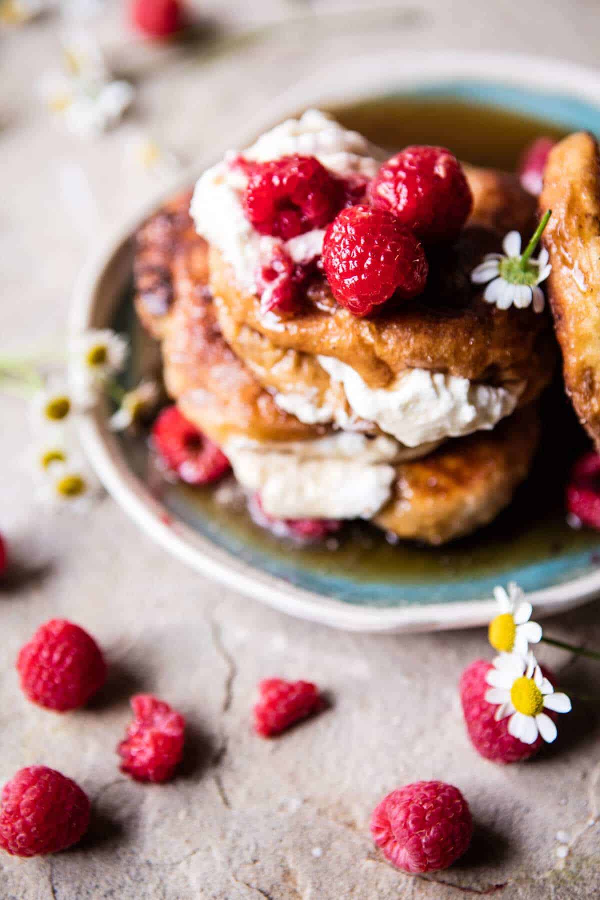 Raspberry Ricotta Croissant French Toast | halfbakedharvest.com @hbharvest