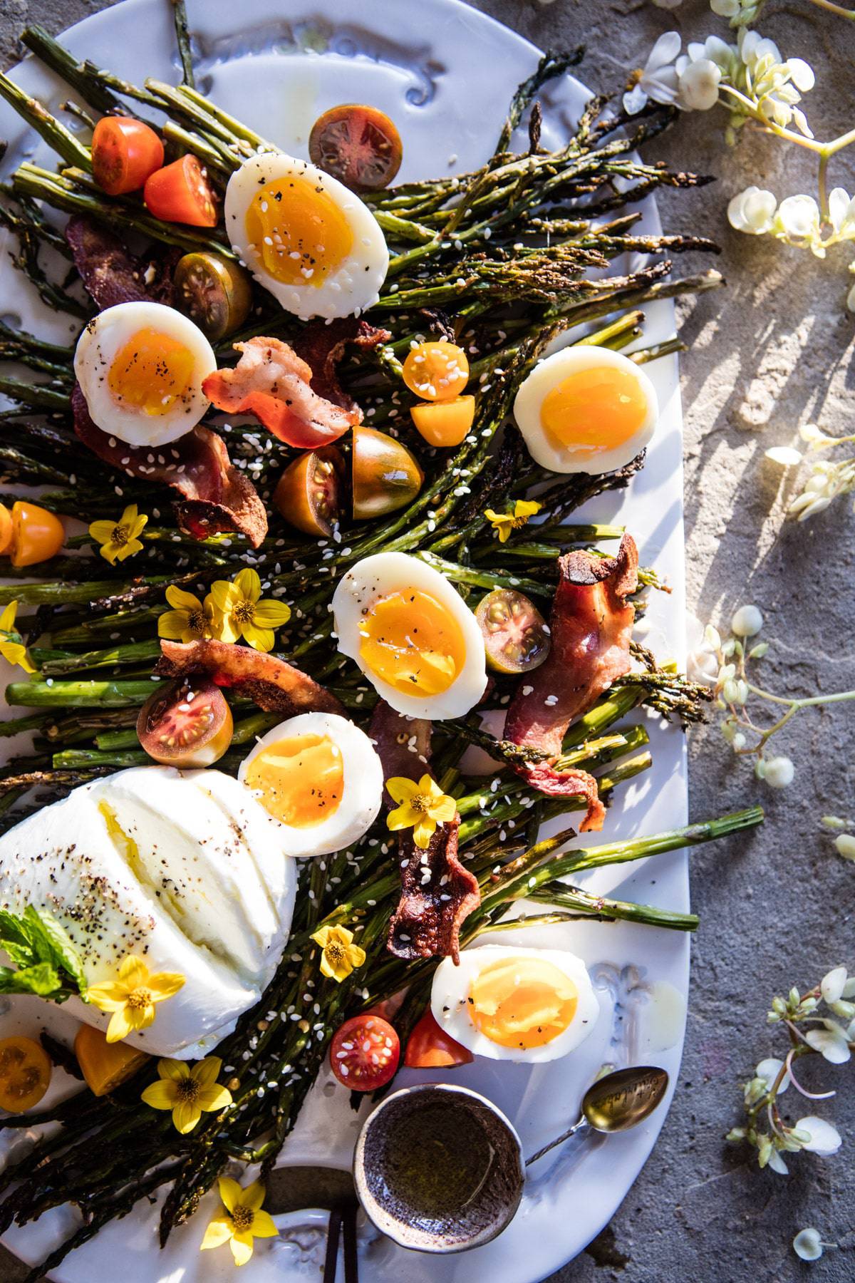 Sesame Roasted Asparagus, Egg and Bacon Salad | halfbakedharvest.com @hbharvest
