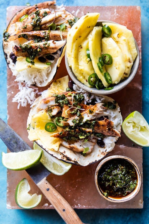 Spicy Fish Tacos with Tequila Lime Pickled Pineapple | halfbakedharvest.com @hbharvest