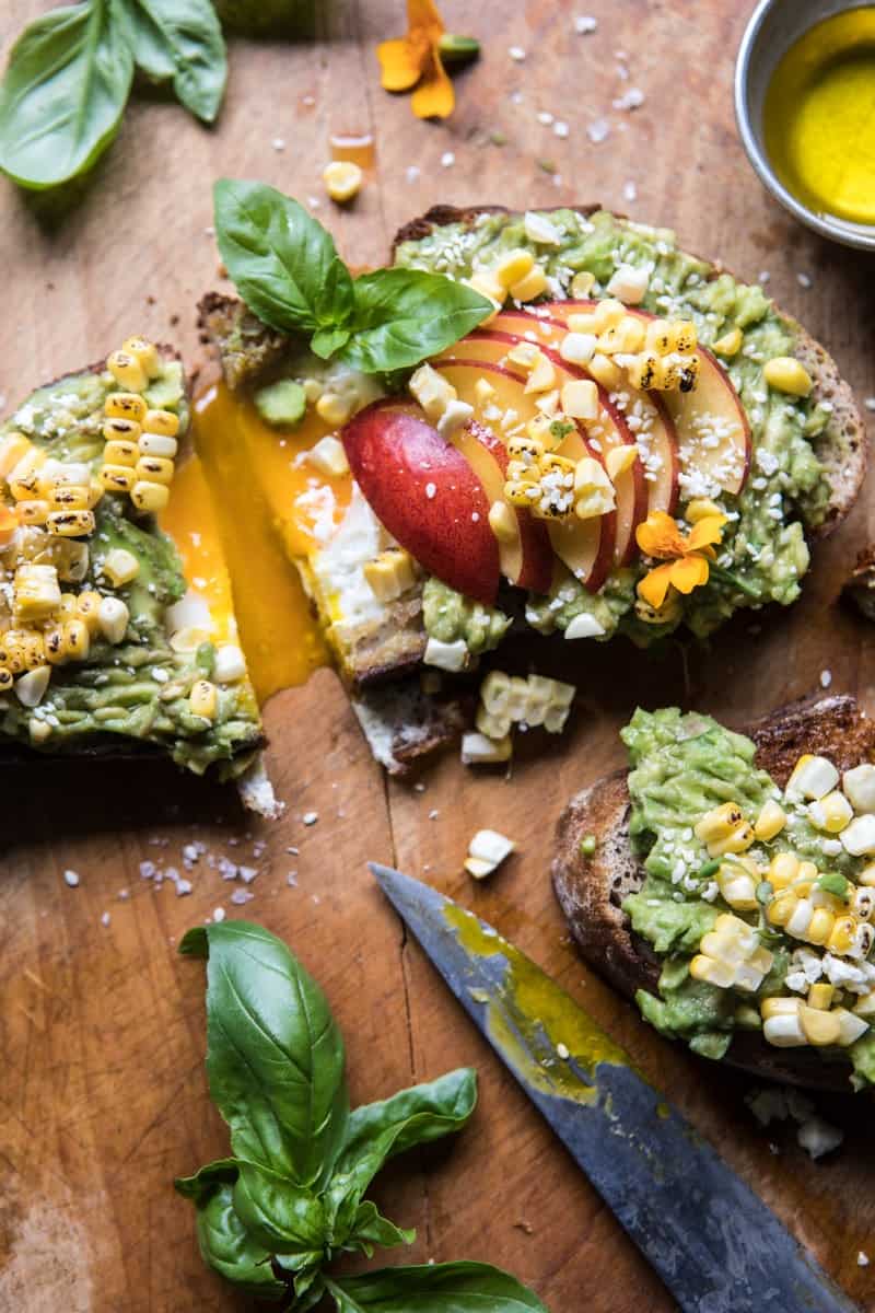 Grilled Corn and Feta Egg in a Hole Avocado Toast | halfbakedharvest.com @hbharvest