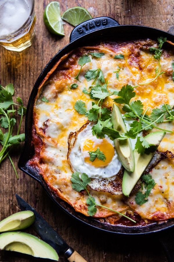Skillet Chicken Tinga Enchiladas | halfbakedharvest.com @hbharvest