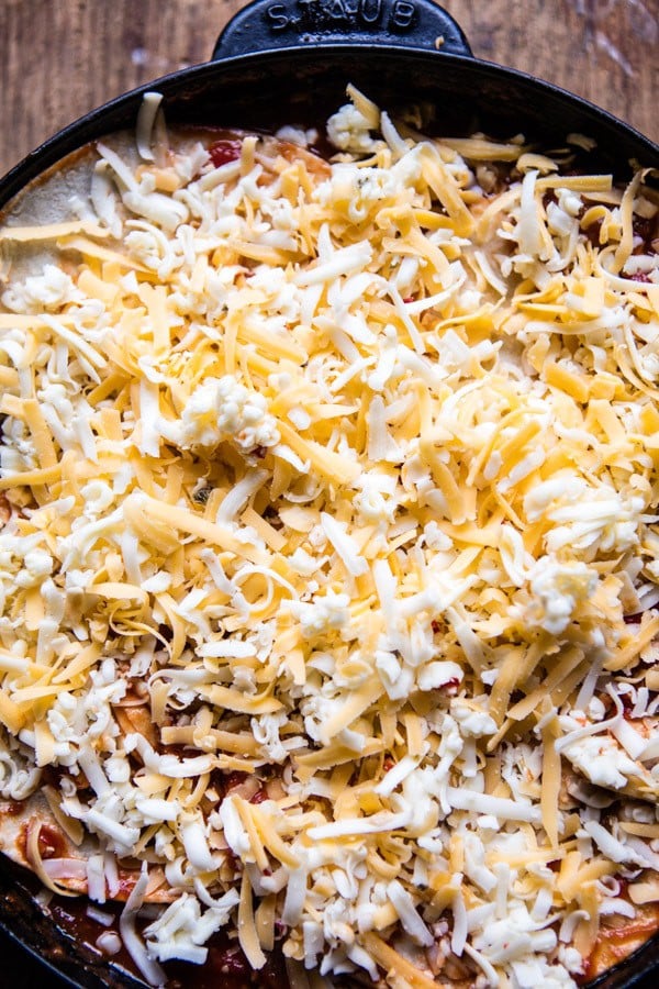 Skillet Chicken Tinga Enchiladas | halfbakedharvest.com @hbharvest