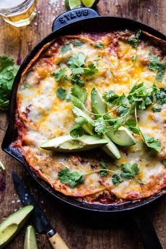 Skillet Chicken Tinga Enchiladas | halfbakedharvest.com @hbharvest