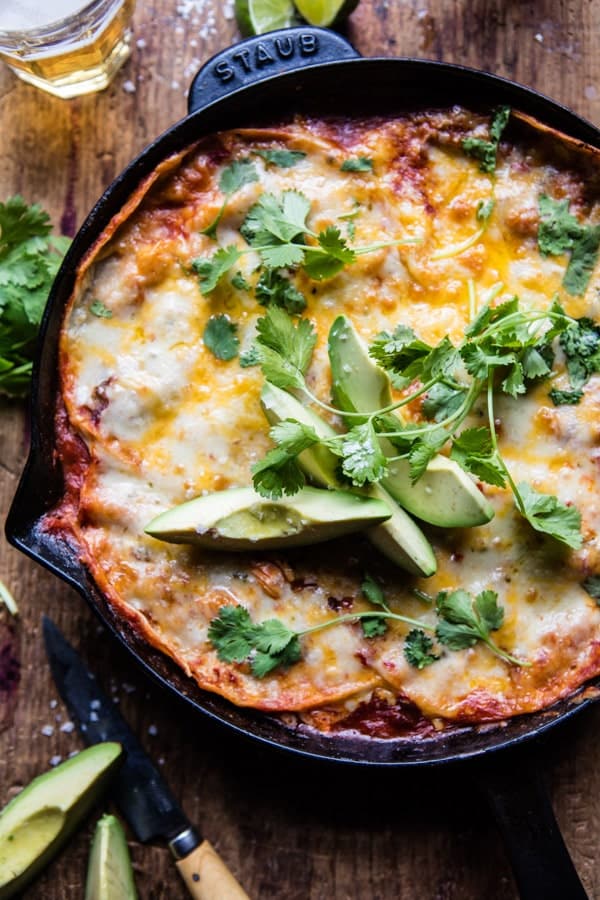 Skillet Chicken Tinga Enchiladas | halfbakedharvest.com @hbharvest