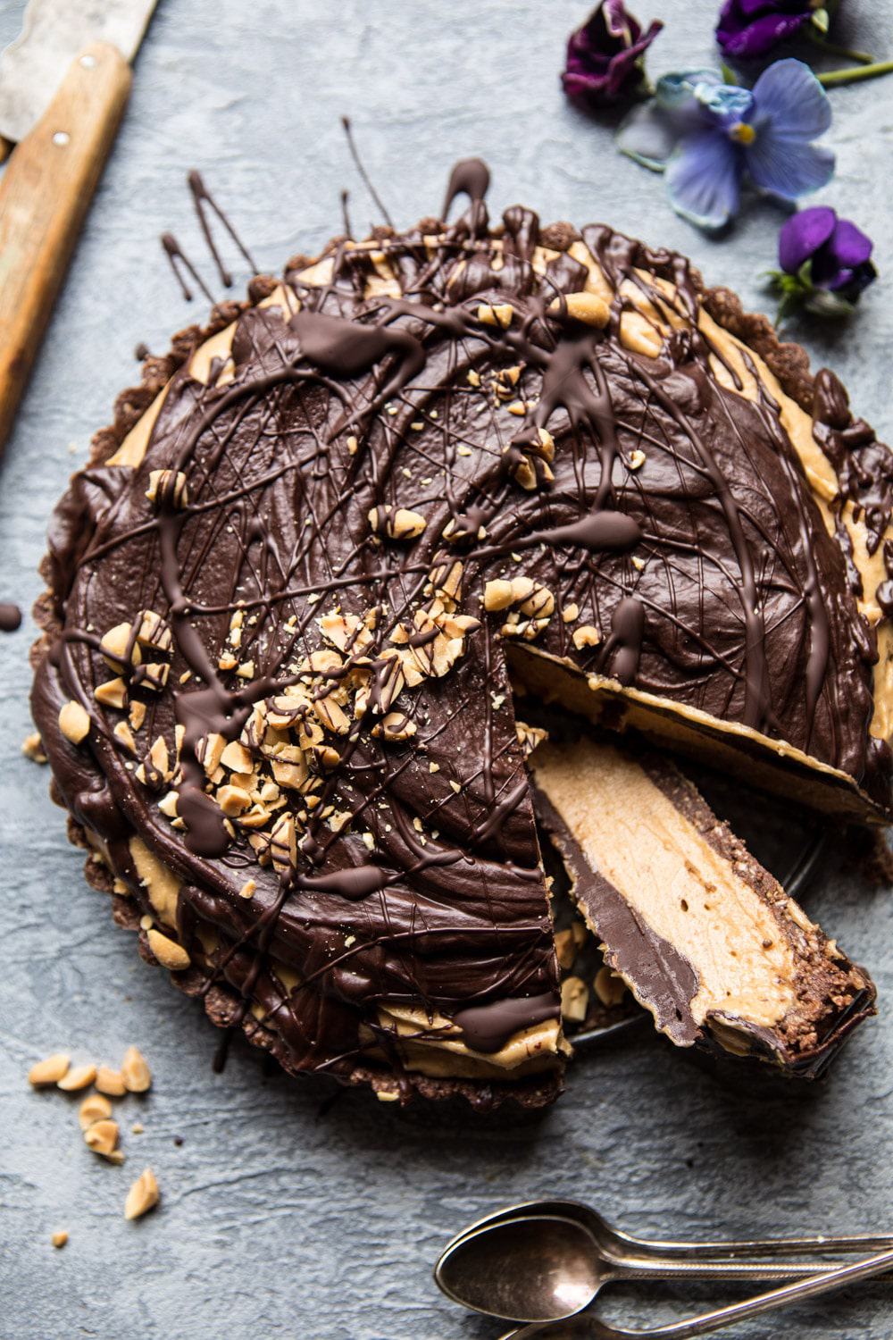 Skinny Frozen Peanut Butter Cup Pie | halfbakedharvest.com @hbharvest