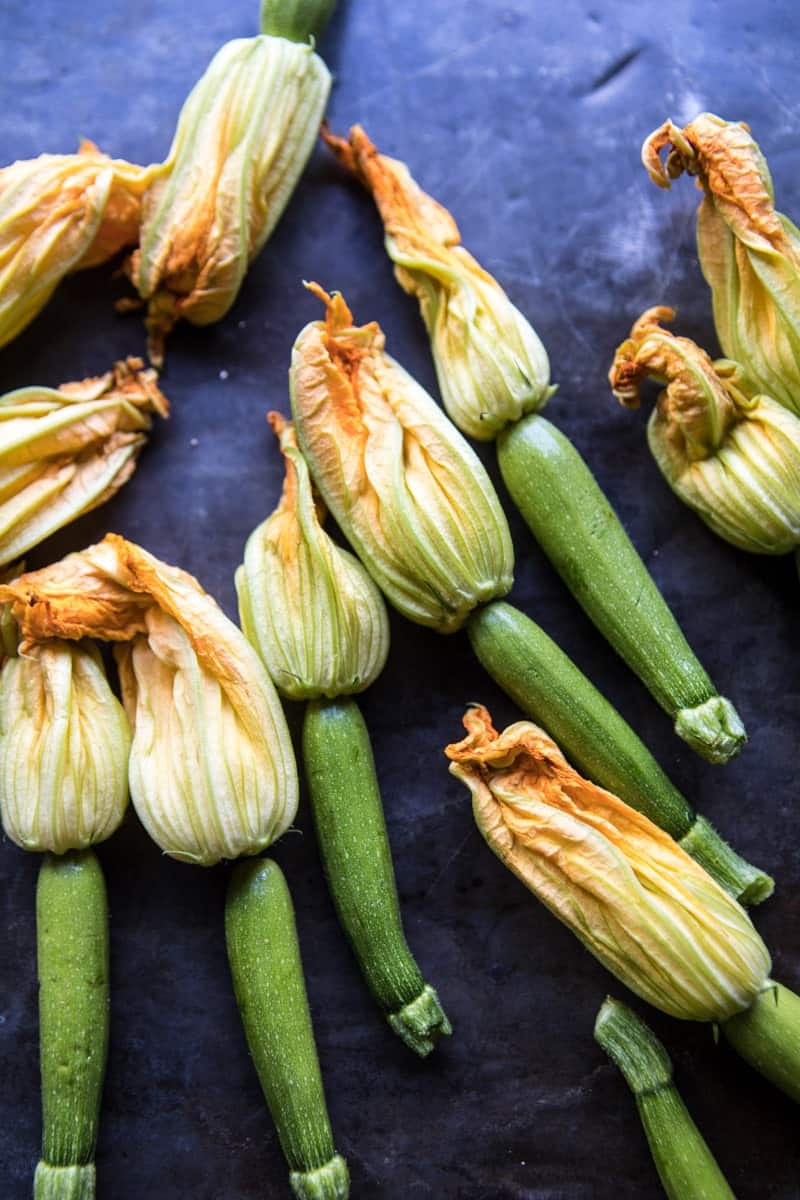Cheesy Zucchini Roasted Corn Tacos With Mango Salsa Verde | halfbakedharvest.com @hbharvest
