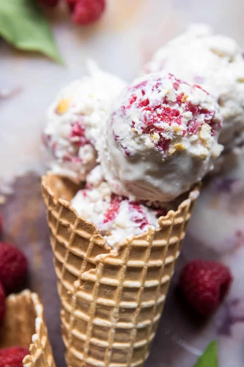 Easiest Raspberry Shortcake Ricotta Ice Cream | halfbakedharvest.com @hbharvest