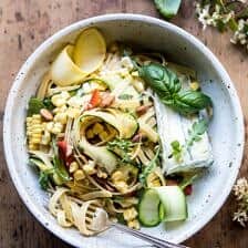 Farmers Market Goat Cheese Pasta Primavera | halfbakedharvest.com @hbharvest