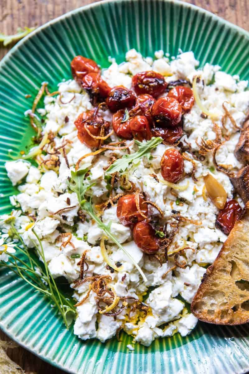Lemon Feta Dip with Garlic Tomato Vinaigrette | halfbakedharvest.com @hbharvest