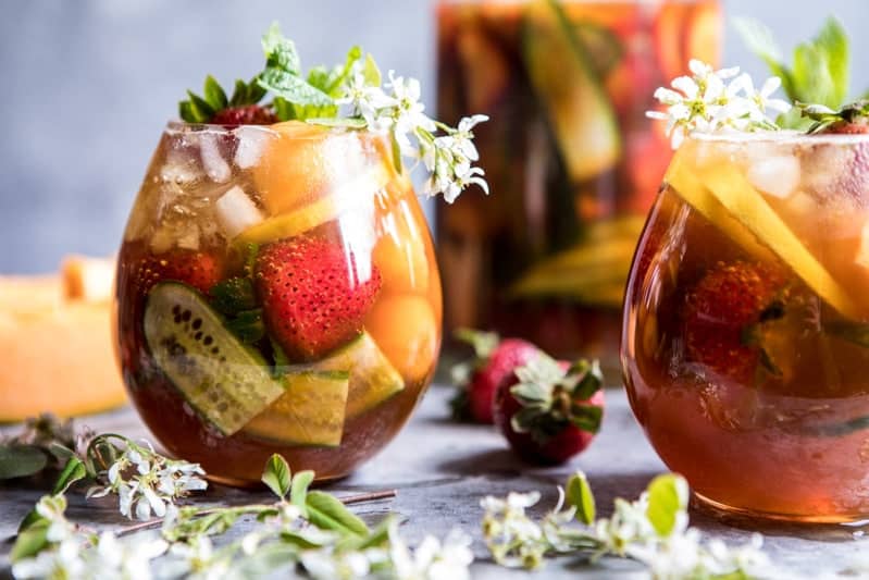 Strawberry Melon Elderflower Pimms Cup | halfbakedharvest.com @hbharvest