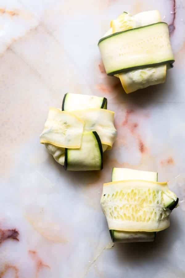 3 Cheese Zucchini Ravioli with Roasted Tomato Basil Sauce | halfbakedharvest.com @hbharvest