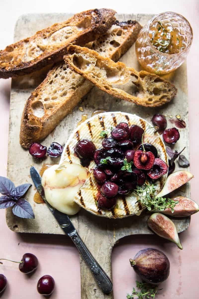 Honey Thyme and Sweet Cherry Grilled Brie | halfbakedharvest.com @hbharvest