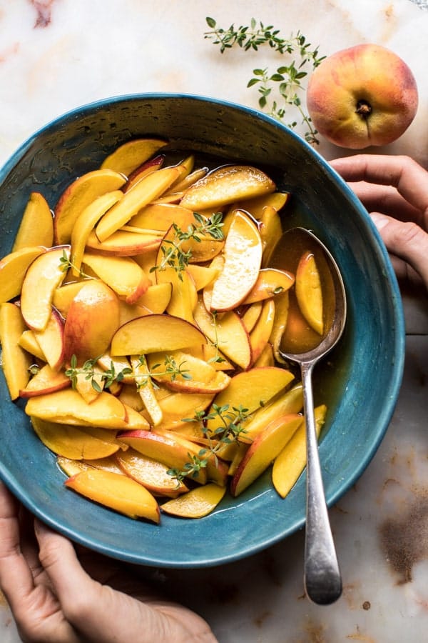 Sweet Peach Thyme Shortcakes | halfbakedharvest.com @hbharvest