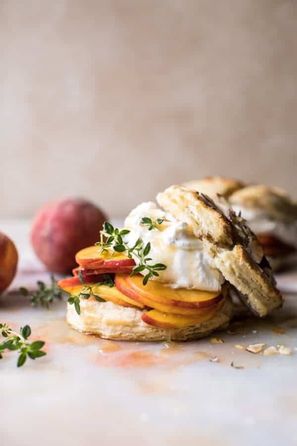 Sweet Peach Thyme Shortcakes | halfbakedharvest.com @hbharvest