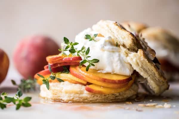 Sweet Peach Thyme Shortcakes | halfbakedharvest.com @hbharvest