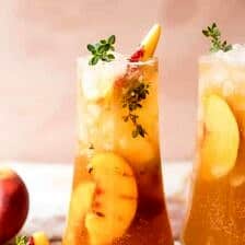 Gingered Peach Bourbon Thyme Smash | halfbakedharvest.com @hbharvest