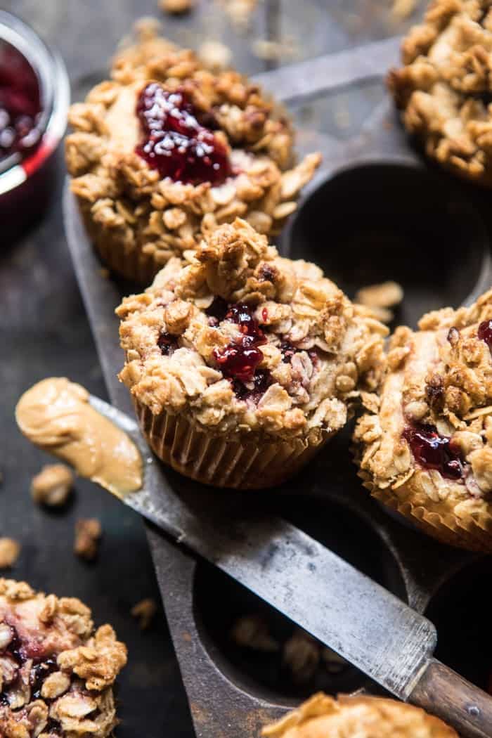 PB and J Oat Streusel Muffins | halfbakedharvest.com @hbharvest