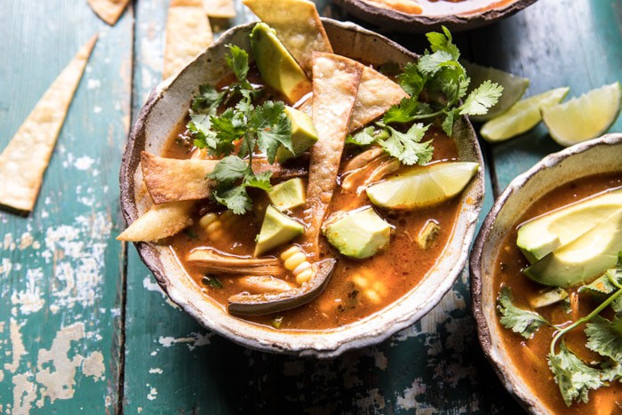 Poblano Corn Chicken Tortilla Soup | halfbakedharvest.com @hbharvest
