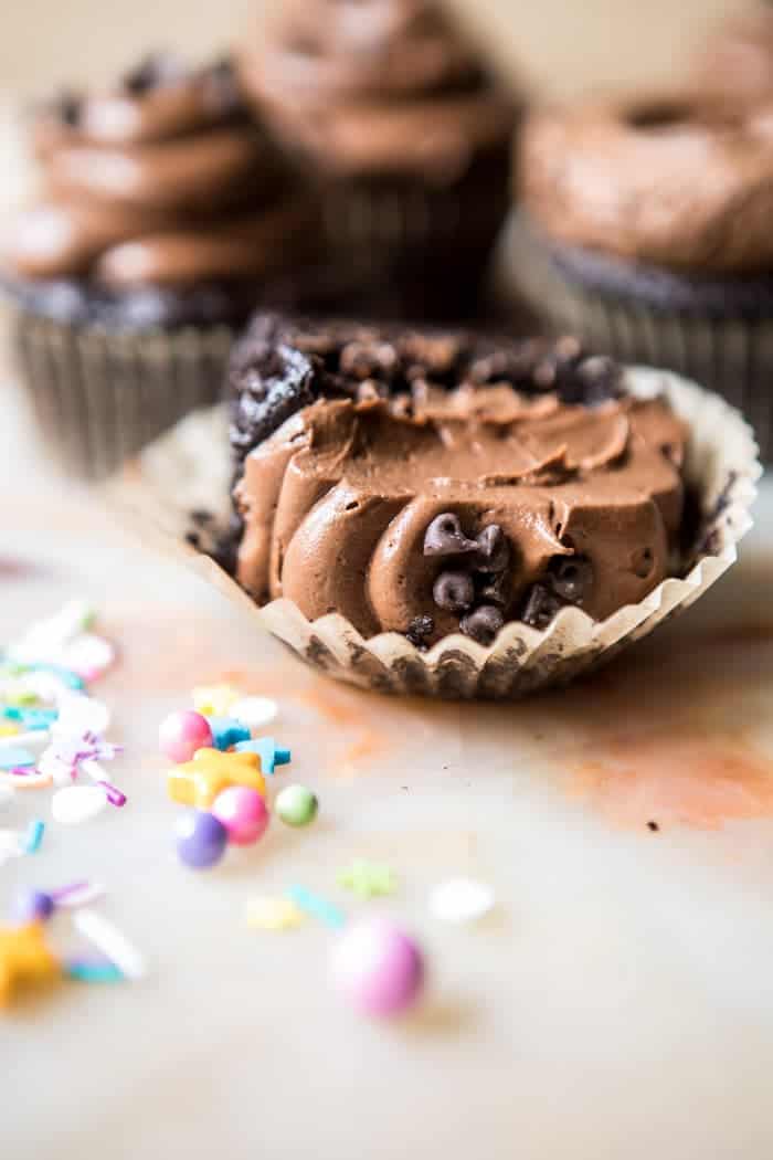 The Best Chocolate Birthday Cupcakes...with Fudgy Chocolate Buttercream | halfbakedharvest.com @hbharvest