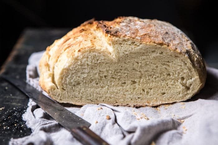 Cheaters No Knead Dutch Oven Sourdough Bread | halfbakedharvest.com @hbharvest