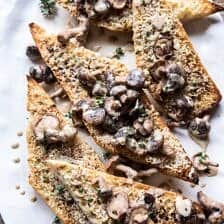 Caramelized Garlic Butter Toast with Pan Fried Mushrooms | halfbakedharvest.com @hbharvest