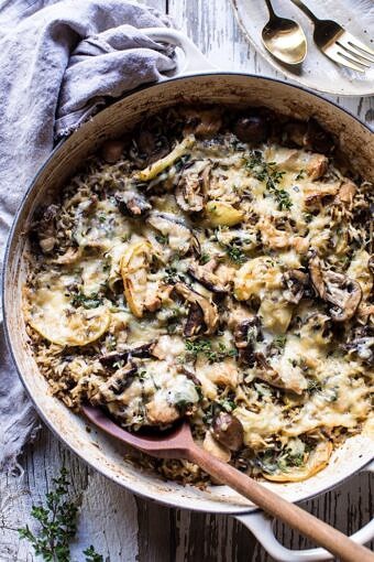 One Pan Autumn Chicken and Wild Rice Casserole | halfbakedharvest.com @hbharvest