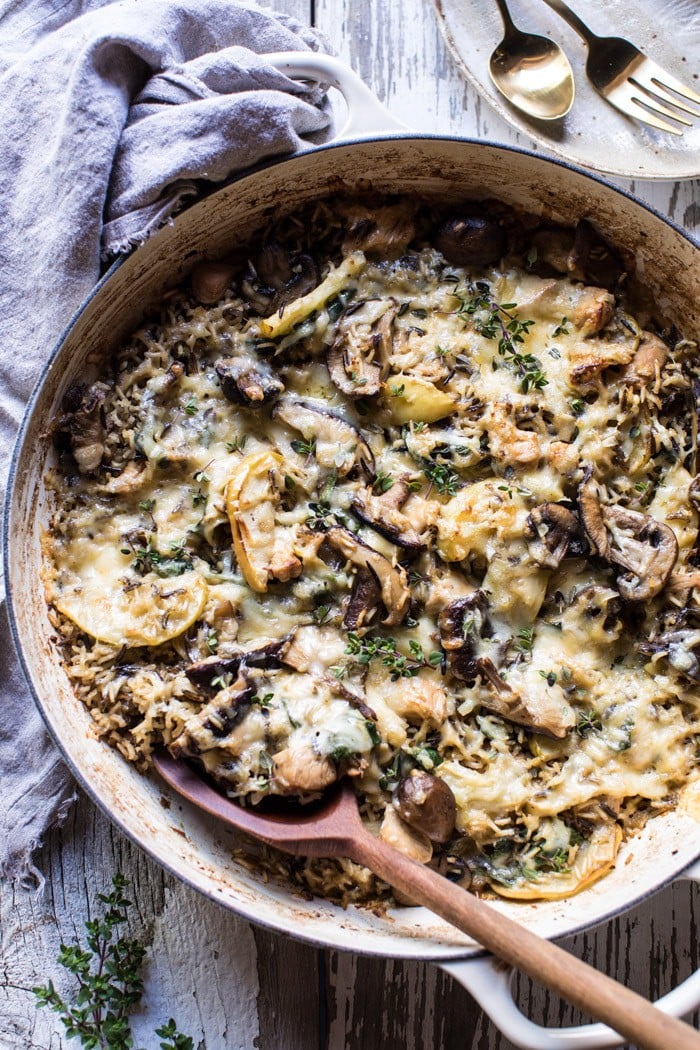 One Pan Autumn Chicken and Wild Rice Casserole | halfbakedharvest.com @hbharvest