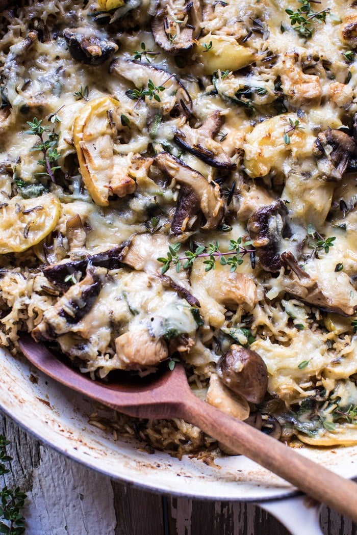 One Pan Autumn Chicken and Wild Rice Casserole | halfbakedharvest.com @hbharvest