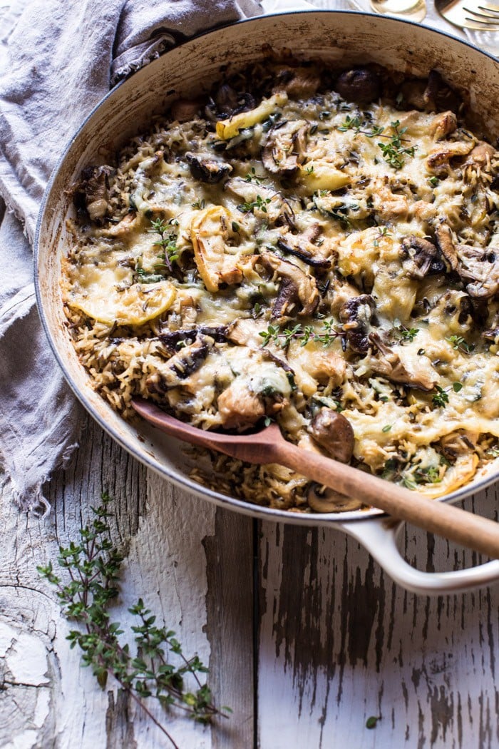 One Pan Autumn Chicken and Wild Rice Casserole | halfbakedharvest.com @hbharvest
