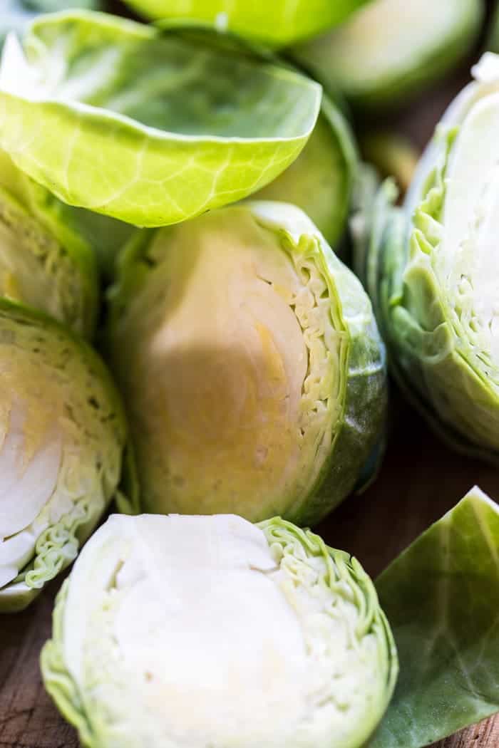 Pan Roasted Brussels Sprouts with Bacon, Dates and Halloumi | halfbakedharvest.com @hbharvest