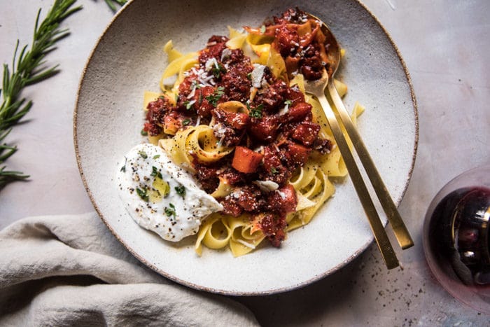 Pappardelle with Roasted Butternut Squash and Tomato Ragu | halfbakedharvest.com @hbharvest