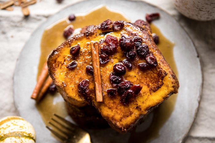 Pumpkin Spice French Toast with Cider Syrup | halfbakedharvest.com @hbharvest