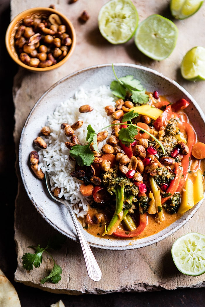 Thai Veggie Curry with Crispy Chickpeas and Pomegranate | halfbakedharvest.com @hbharvest