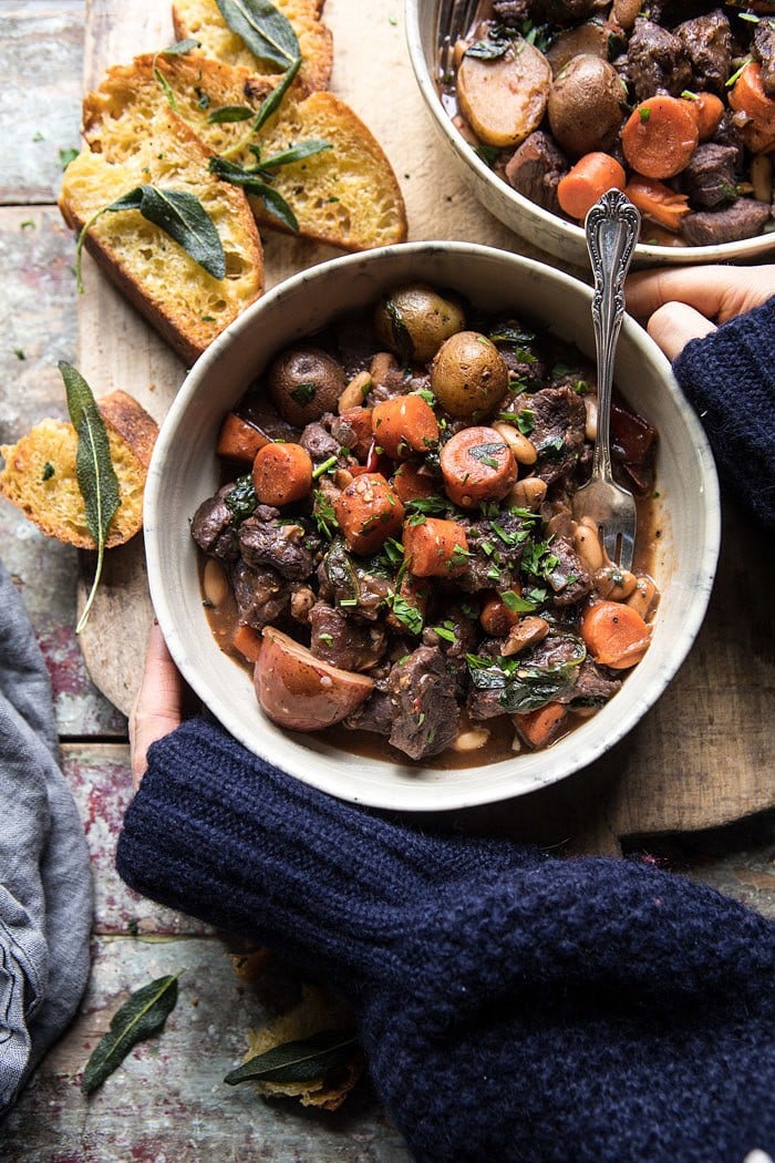 Better For You Instant Pot Spicy White Bean Beef Stew | halfbakedharvest.com @hbharvest