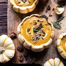 Cream of Pumpkin Soup with Maple Pecans | halfbakedharvest.com @hbharvest