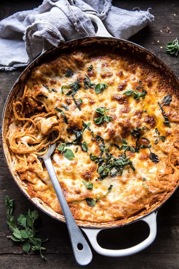 One-Pan Cheesy Spaghetti Pie | halfbakedharvest.com @hbharvest