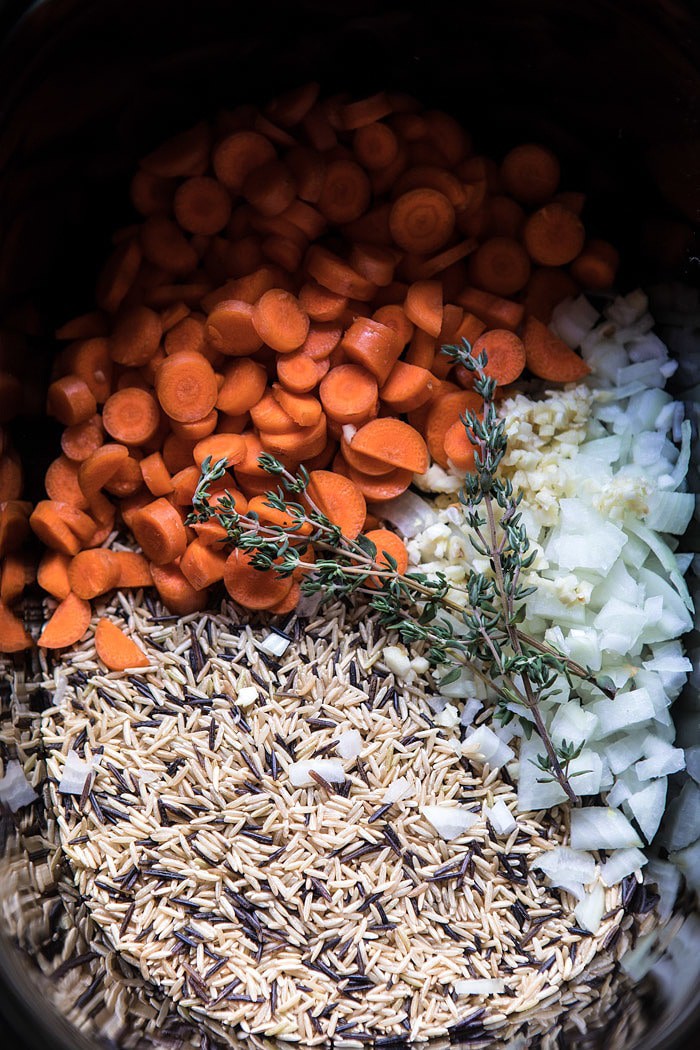Slow Cooker Creamy Wild Rice Soup with Butter Roasted Mushrooms | halfbakedharvest.com @hbharvest