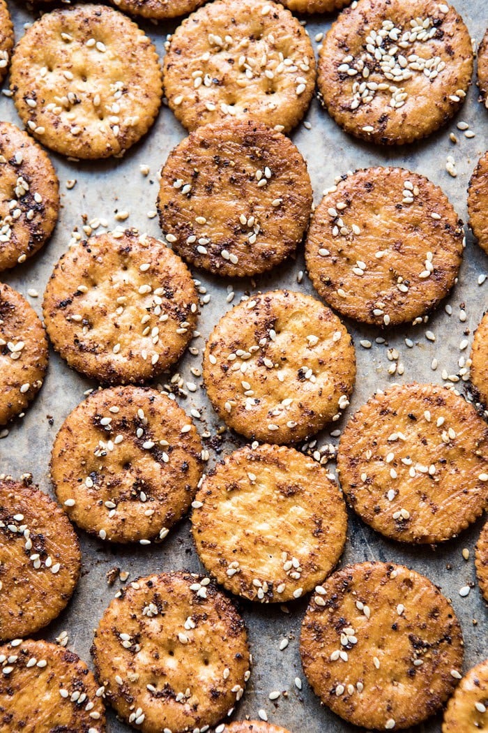 Addicting Baked Seasoned Ritz Crackers | halfbakedharvest.com @hbharvest
