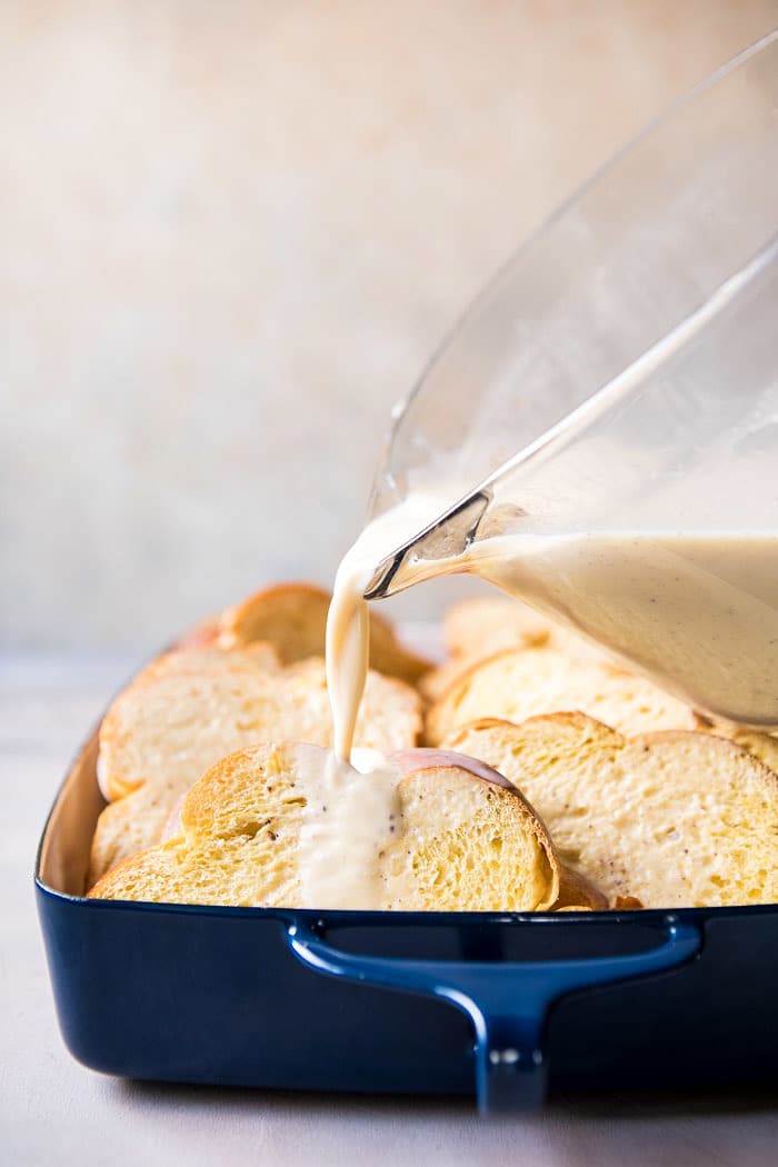 Baked Cinnamon Creme Brulee French Toast with Raspberry Preserves | halfbakedharvest.com @hbharvest