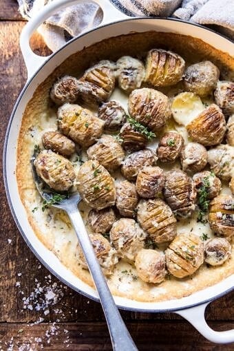 Cheesy Hasselback Potato Au Gratin | halfbakedharvest.com @hbharvest