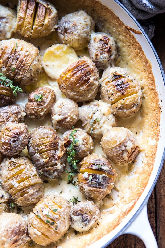 Cheesy Hasselback Potato Au Gratin | halfbakedharvest.com @hbharvest