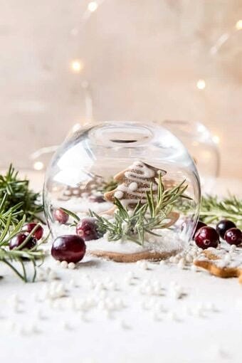 Gingerbread Snowglobe Place Setting | halfbakedharvest.com @hbharvest