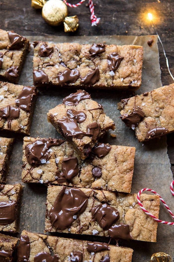 Salted Milk Chocolate and Peanut Butter Blondies | halfbakedharvest.com @hbharvest