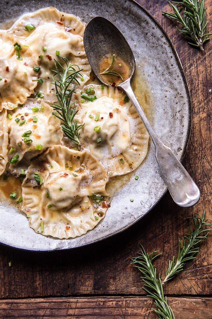 Seared Scallop Ravioli with Lemon Rosemary Butter Sauce | halfbakedharvest.com @hbharvest