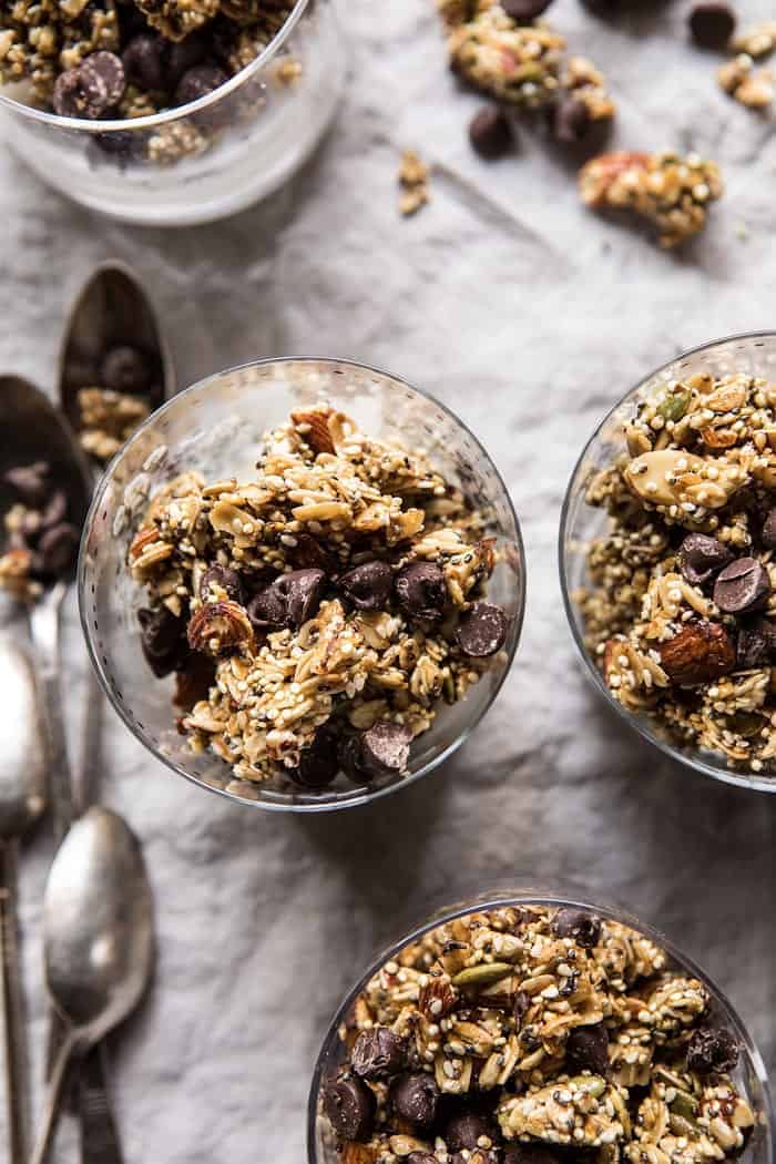 Chewy Chocolate Chip Cookie Granola | halfbakedharvest.com #cookie #granola #breakfast #recipes