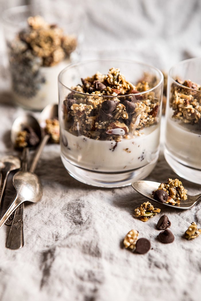 Chewy Chocolate Chip Cookie Granola | halfbakedharvest.com #cookie #granola #breakfast #recipes
